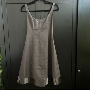 J. Crew Classic Vintage A-Line Satin Dress in Brown Size 2P Petite